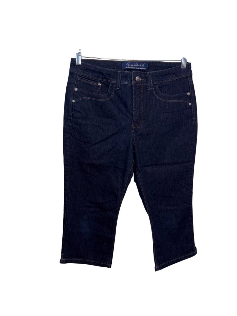 Gloria Vanderbilt Womens Dark Wash The Perfect Fit Capri Jeans Size 10